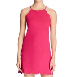 Aqua Pink Scallop Mini Dress